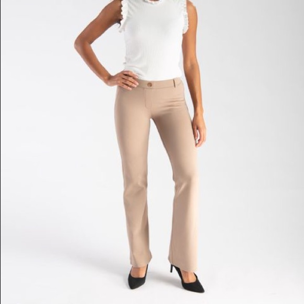 Betabrand Khaki Twill Dress Pants Yoga Pants